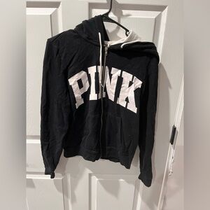 ‼️PINK Victoria's Secret Black and White Hoodie full zip